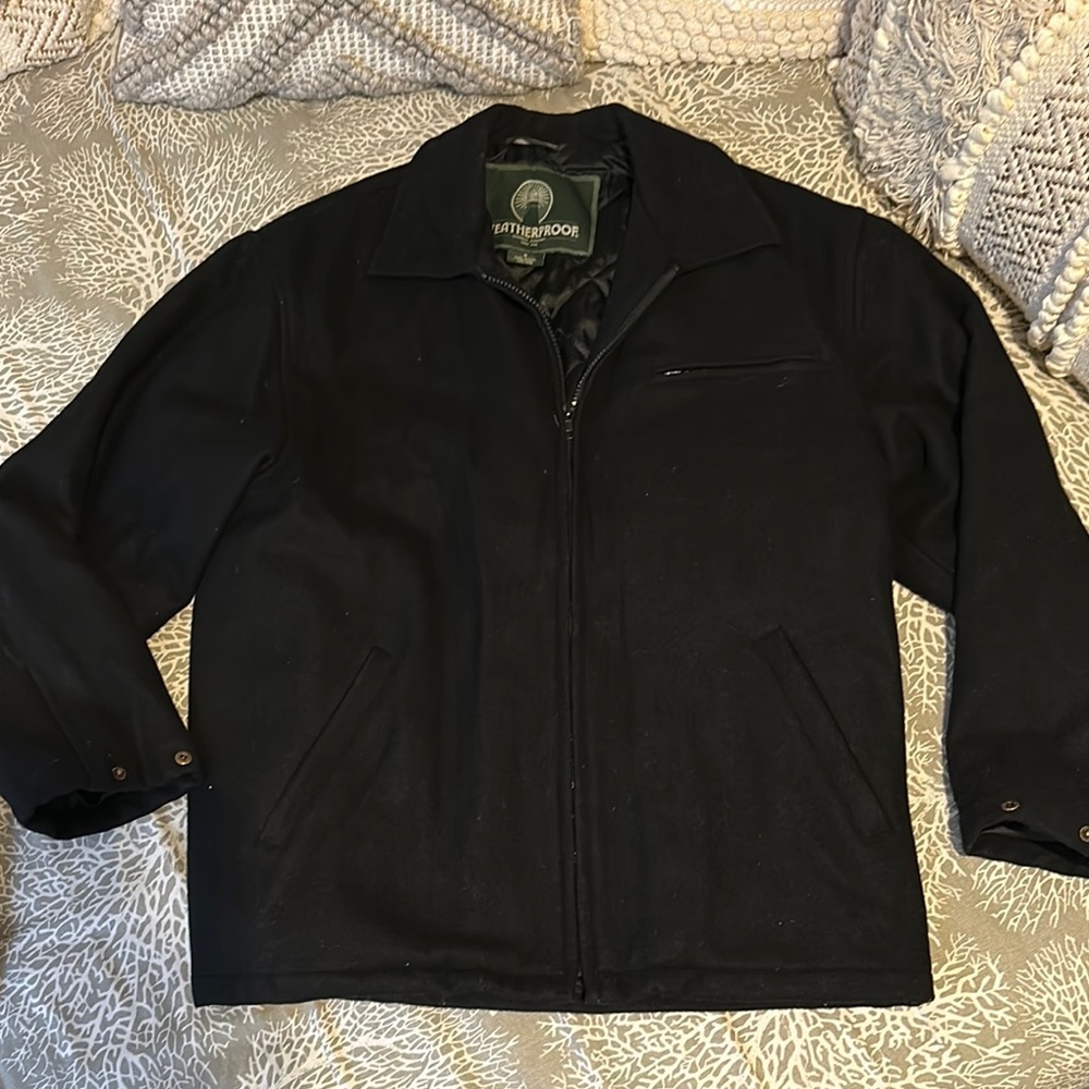 Weatherproof Mens Black Wool Jacket Coat Sz. S Small